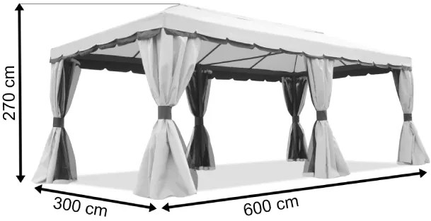 Bruin tuinpaviljoen Valencia 3x6 m Tuinpunt