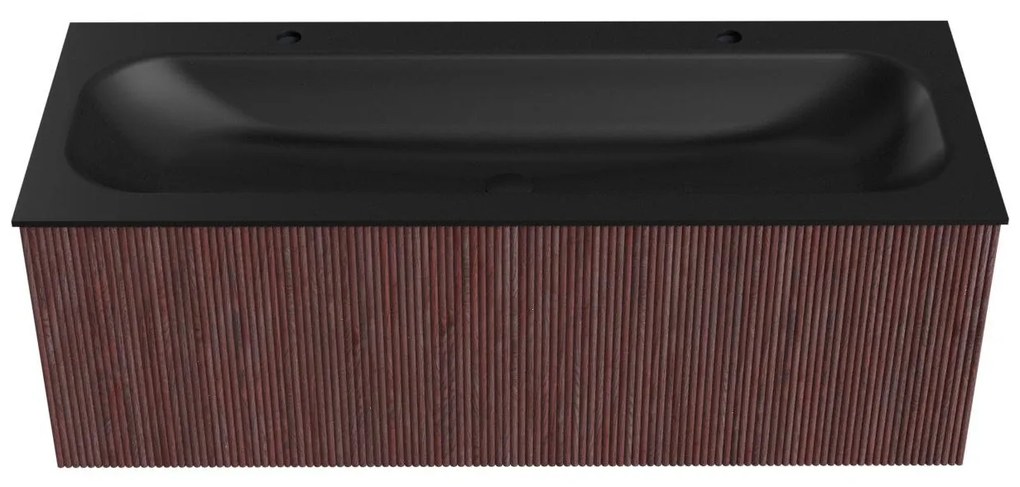 Mondiaz Kurve 120cm badmeubel ruby met 1 lade en wastafel big large midden 2 kraangaten urban