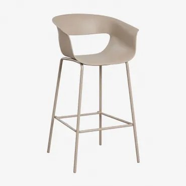 Alanys Hoge Tuinstoel Van Polypropyleen En Staal Moka Bruin & ↑75 Cm - Sklum