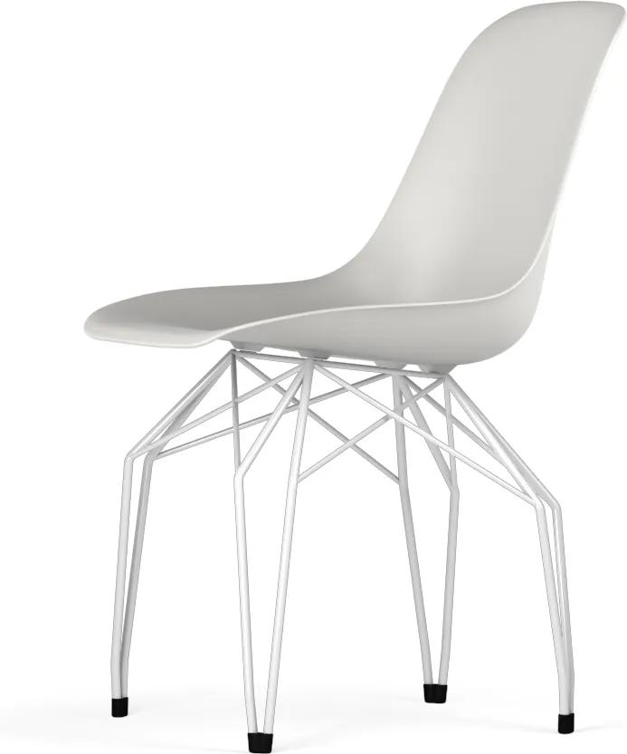 Kubikoff Diamond stoel - V9 Side Chair Shell - Lichtbruin - Wit onderstel -