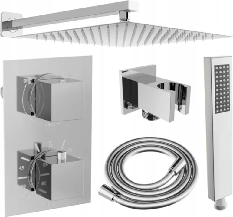 Mexen Cube DR02 inbouwdoucheset met 30 cm regendouche, chroom - 77502DR0230-00