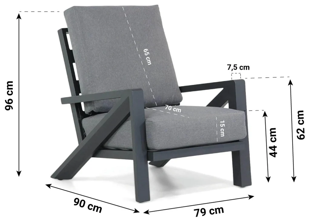 Dining Loungeset 7 personen Aluminium Grijs Santika Furniture Santika Cinta