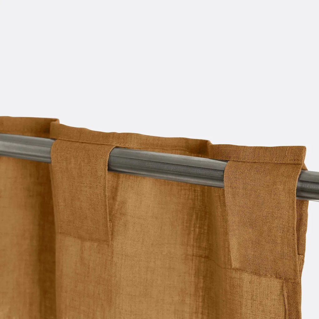 Gordijn in gewassen linnen met verdekte lussen, radiator, Onega