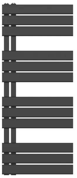 Belrad Handdoekradiator - links - aansluiting/comb - 1200X500mm- Zwart BUCZ1200500