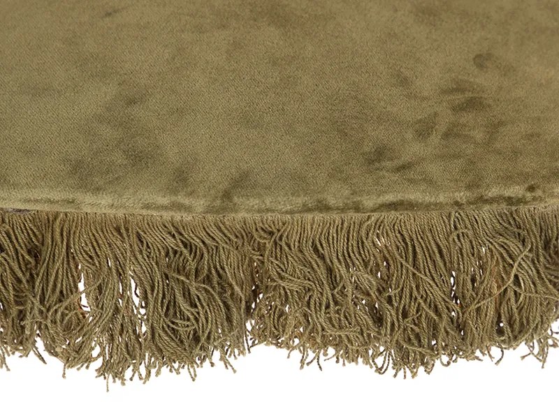 Retro hanglamp groen velours met franjes - Frills