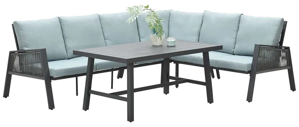 Garden Impressions Brendon lounge dining set 4-delig rechts - mint grijs