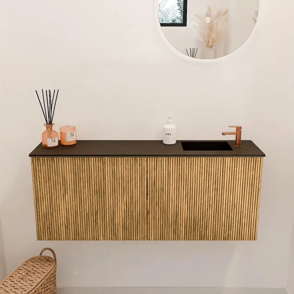 Mondiaz Joya 100cm toiletmeubel oak met wastafel faye rechts 1 kraangat urban