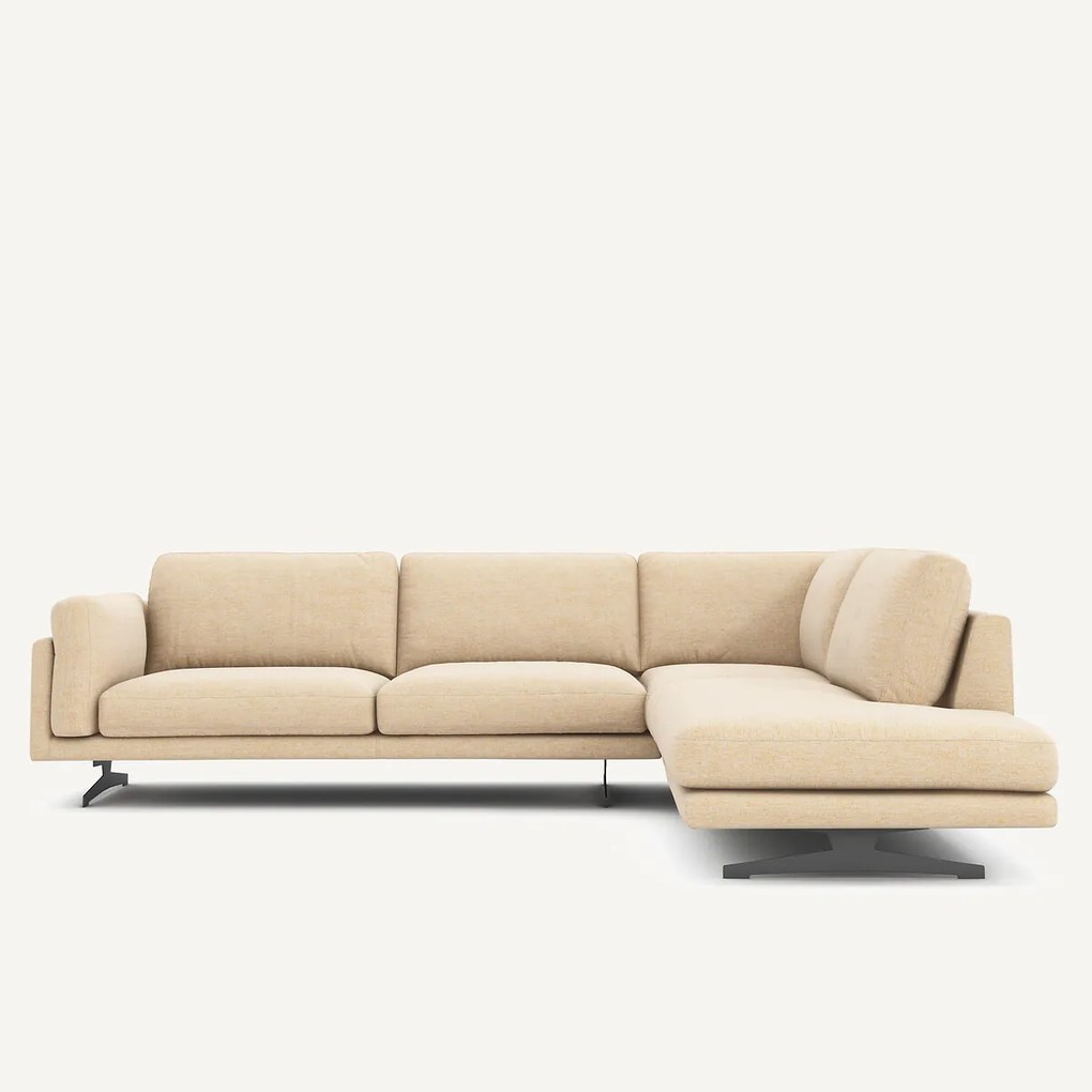 Hoekbank met longchair, gerecycled katoen, CÉSAR
