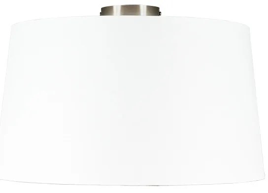 Moderne plafondlamp staal met witte kap 45 cm - Combi