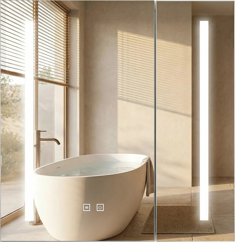 Spiegelkast met LED-verlichting M1015-60 60x65