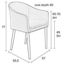 House of Rebels Eetkamerstoel - Bram - Zwart - Fluweel - House of Rebels