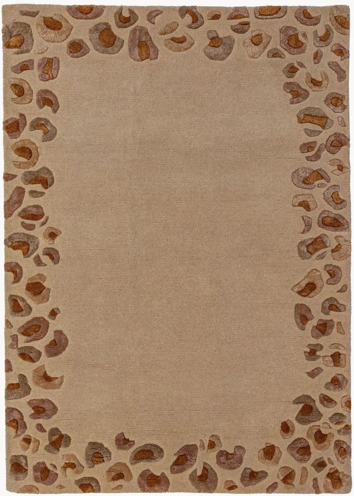 Handgetuft laagpolig vloerkleed Leopard Frame