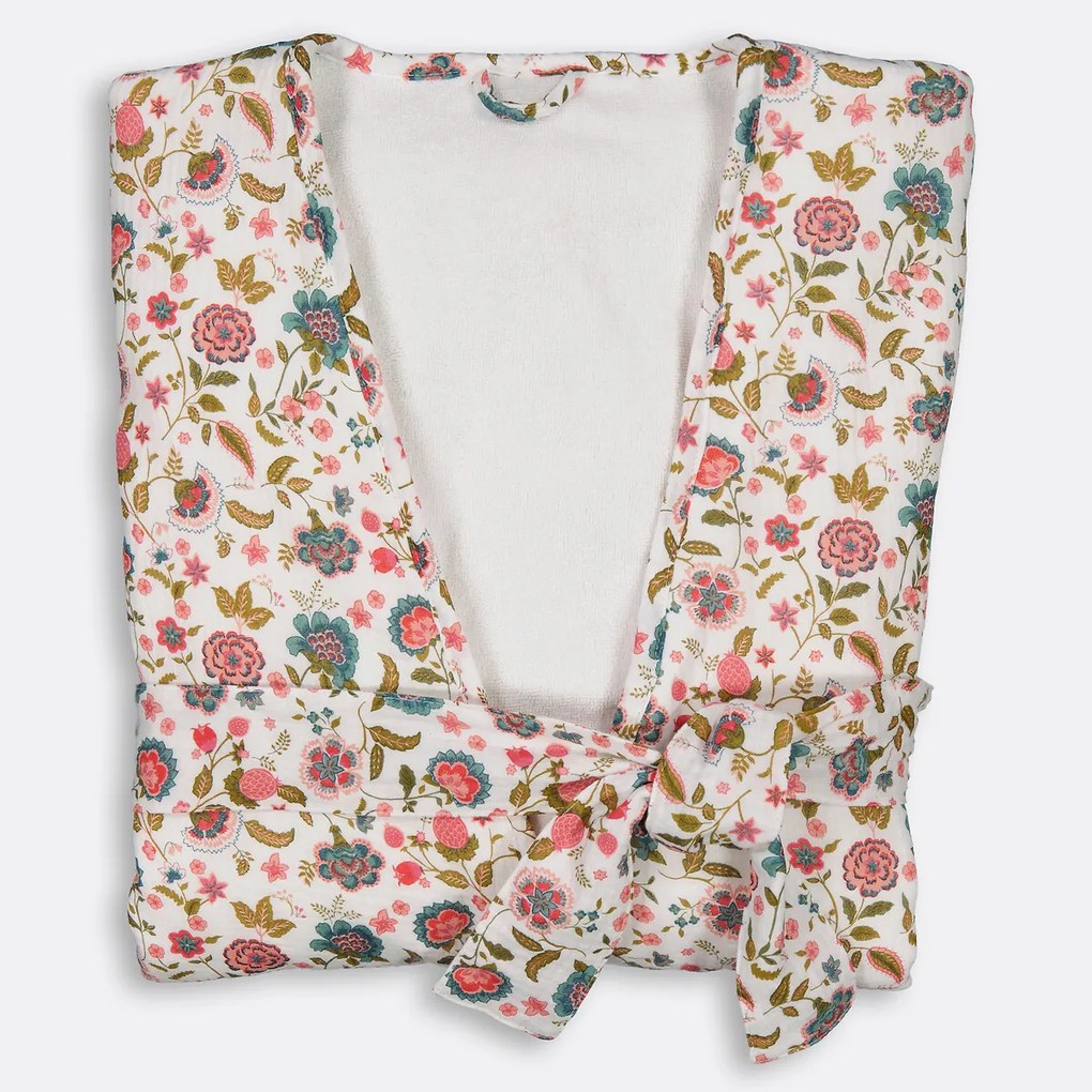 Kimono van badstof gevoerd katoenen gaas Shirley