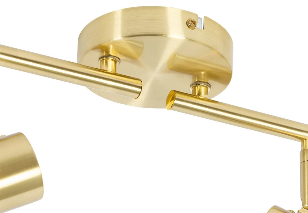 Plafondspot goud met glas 4-lichts verstelbaar - Laura