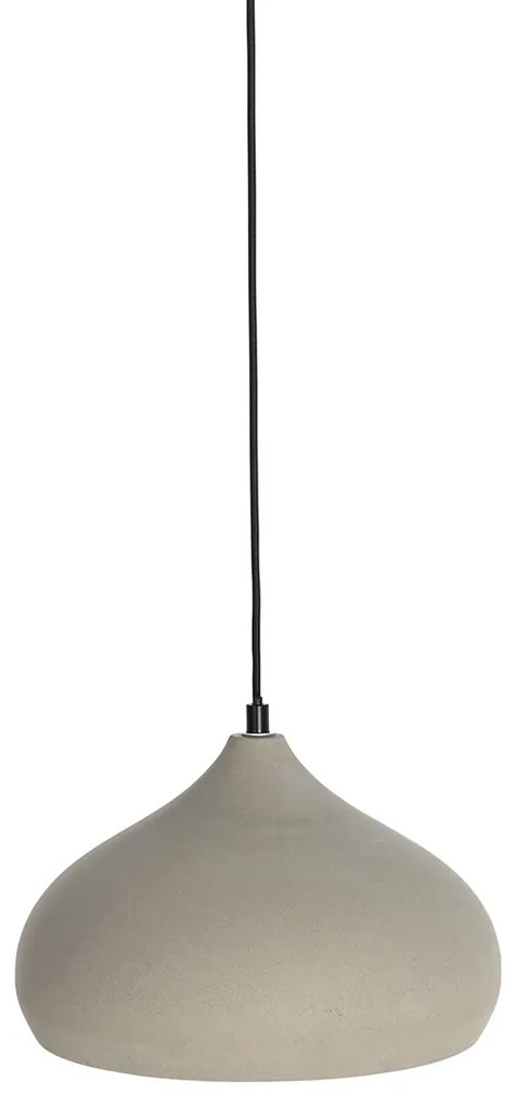 Moderne hanglamp zwart met betonnen kap - Nick