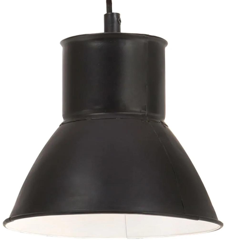 vidaXL Hanglamp rond 25 W E27 17 cm zwart