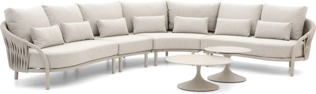 Hoek loungeset SUNS | 6 personen | Loungeset Beige | Hoekbank Aluminium | Kees Smit Tuinmeubelen