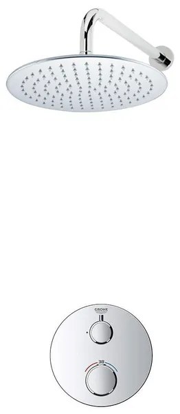 Grohe - Adema Rise Regendoucheset - Inbouw - 1 functie - met Adema Rise hoofddouche 25cm - wandarm 35cm - Grohe Grohtherm inbouwthermostaat - chroom SW236914 SW105953 SW720552 SW720559