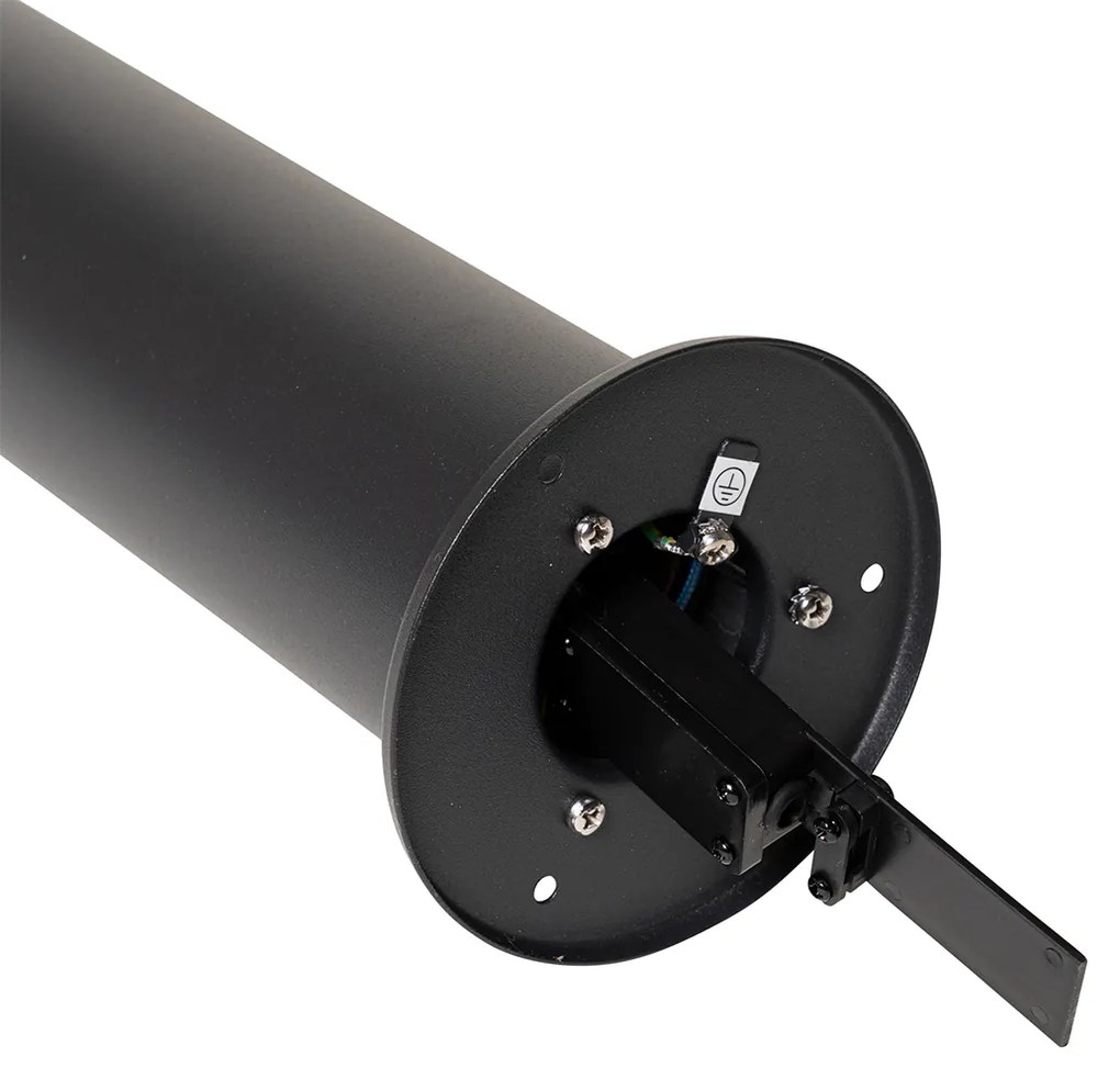 Staande buitenlamp zwart met smoke kap 70 cm - Odense