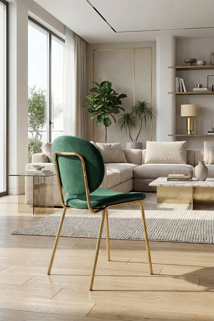 Lenor gouden fluwelen stoel