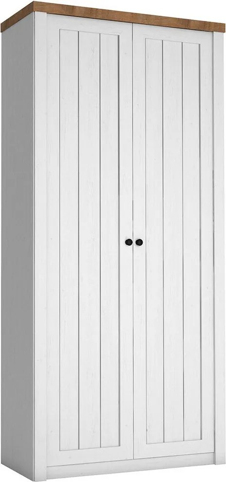 Kledingkast Ferdore 144, Lefkas eik, Anderson den, 198x90x53cm, 59.01 kg, Kledingkast deuren: Met scharnieren, Aantal planken: 1, Aantal planken: 1