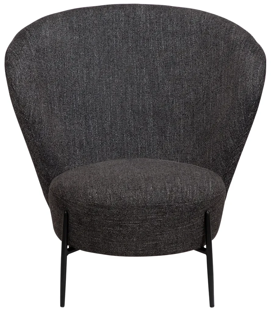 Dan-Form Orbit Loungestoel Met Hoge Rugleuning Boulce Raven Zwart