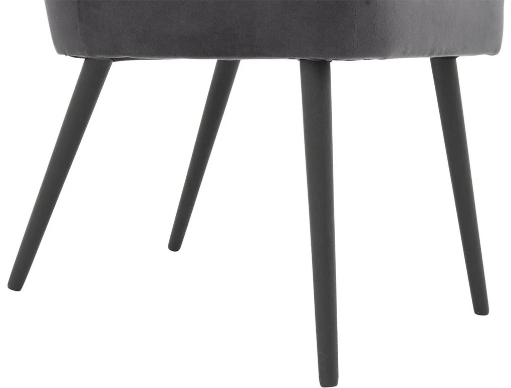 Goossens Eetkamerstoel Rob antraciet velvet stof leuning, urban industrieel