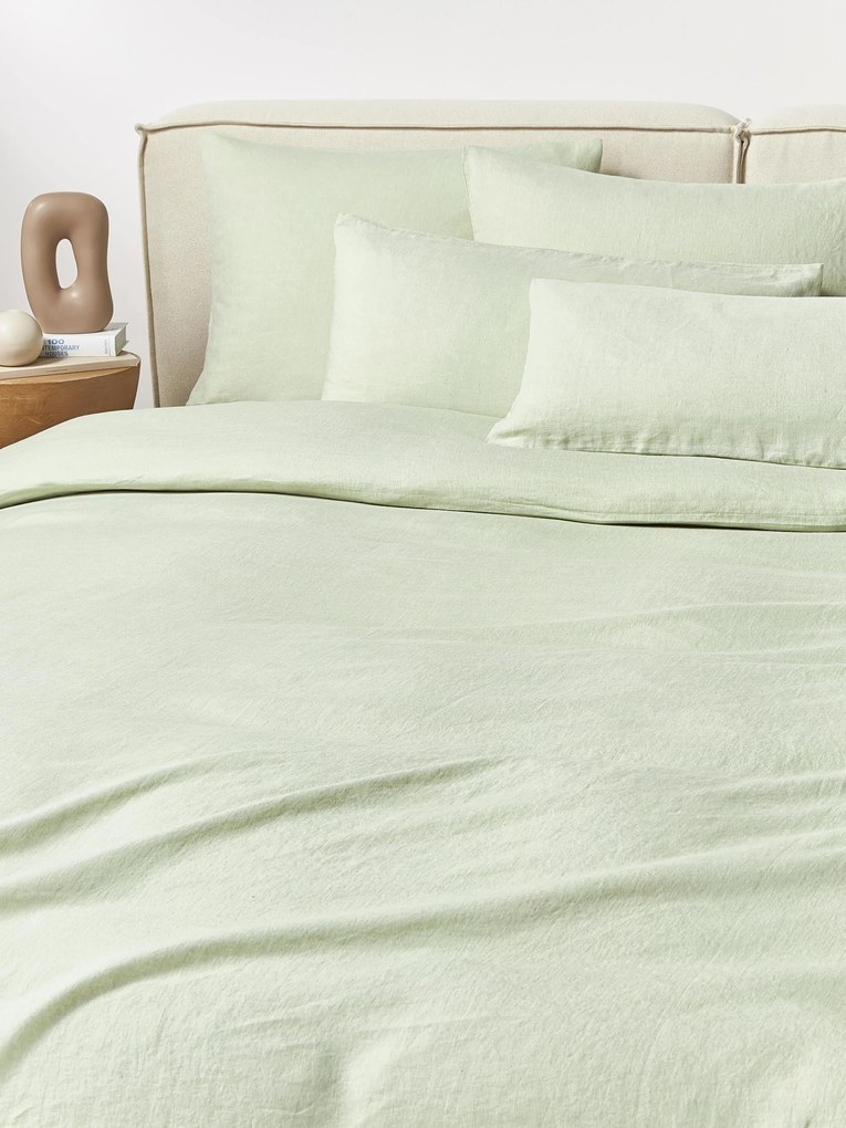 Gewassen linnen dekbedovertrek Airy