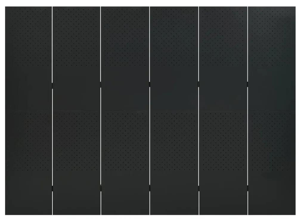 vidaXL Kamerscherm met 6 panelen 240x180 cm staal zwart