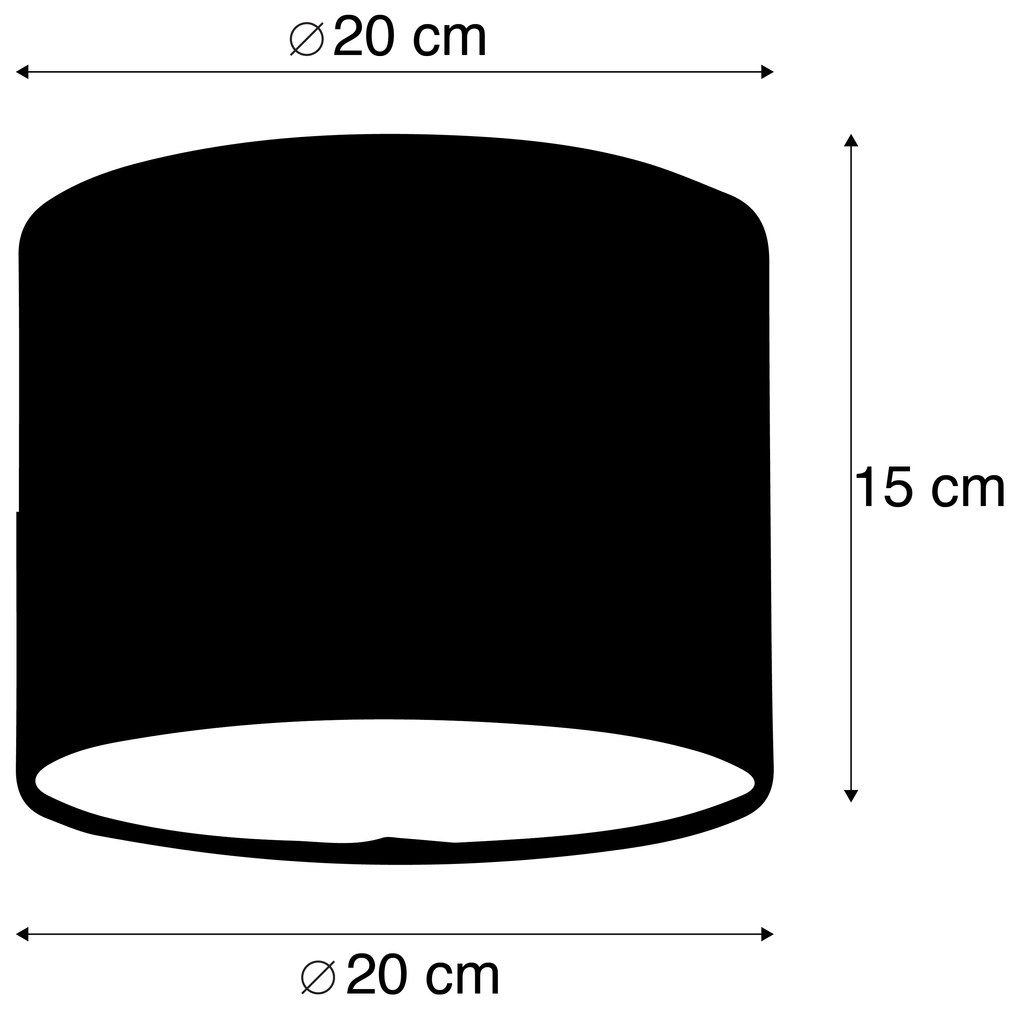Stoffen lampenkap lichtgrijs rond 20/20/15 Modern