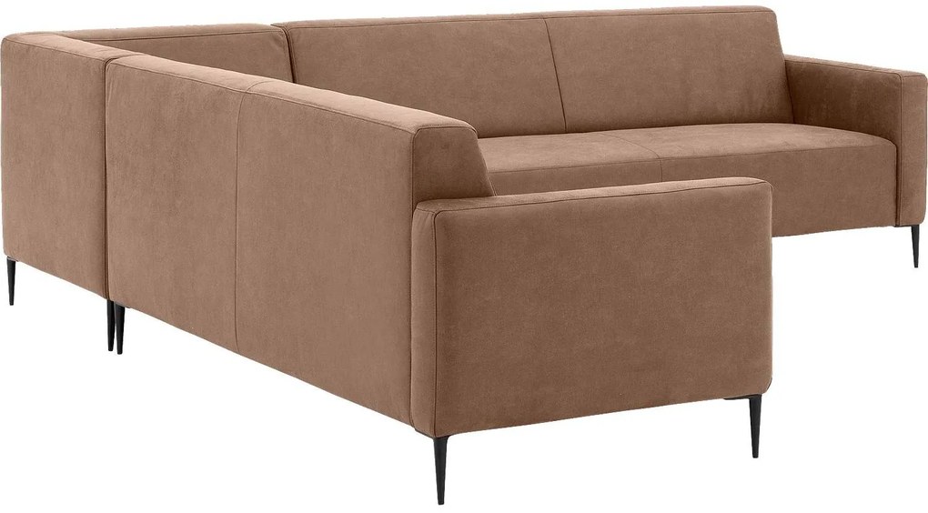 Goossens Key West bruin, micro leer, 3-zits, modern design