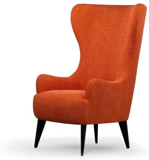 Custom MADE Bodil fauteuil, roest oranje met zwarte houten poten