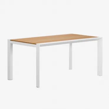 Archer Classic Tuintafel Van Eucalyptushout En Aluminium Gardenia Wit & 160x90 Cm - Sklum