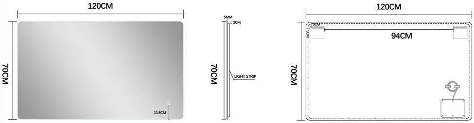 Saniclear Aspen spiegel 120x70cm met LED verlichting en spiegelverwarming