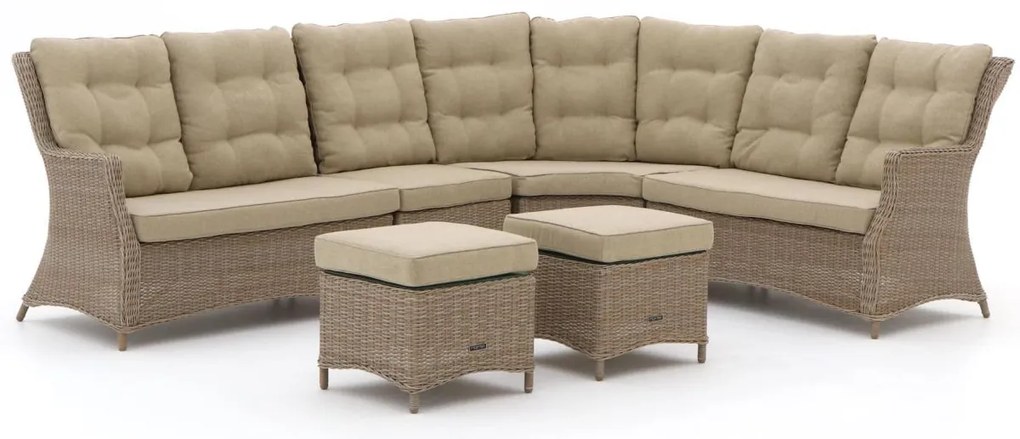 Hoek loungeset Intenso  | 6 personen | Loungeset Beige | Hoekbank Wicker (vlechtwerk) | 310x250cm | Kees Smit Tuinmeubelen