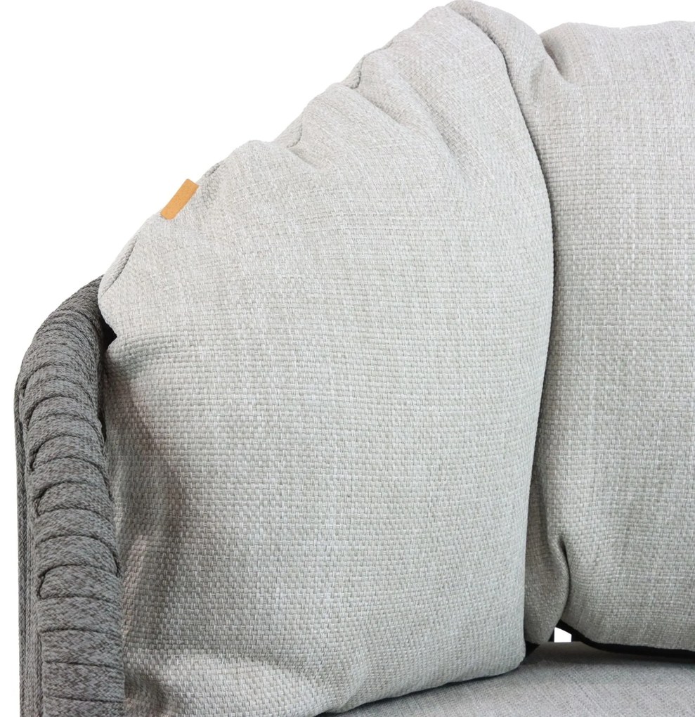 Stoel en Bank Loungeset 2 personen Aluminium/rope Grijs  Santika Furniture Santika