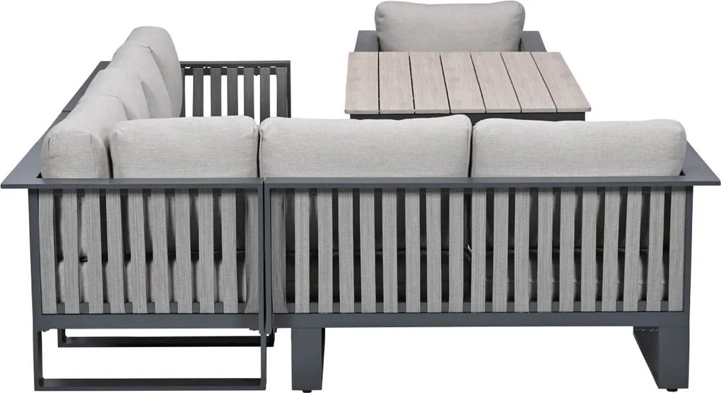 Garden Impressions Gabon - Brugge lounge dining set 6-delig - donker grijs