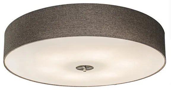 Landelijke plafondlamp taupe 70 cm - Drum Jute