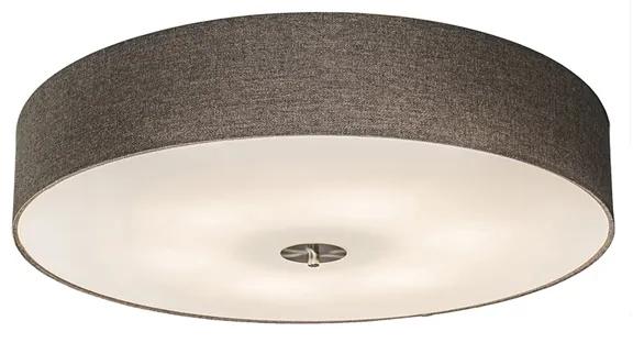 Stoffen Landelijke plafondlamp taupe 70 cm - Drum Jute Landelijk / Rustiek, Modern E27 rond Binnenverlichting Lamp