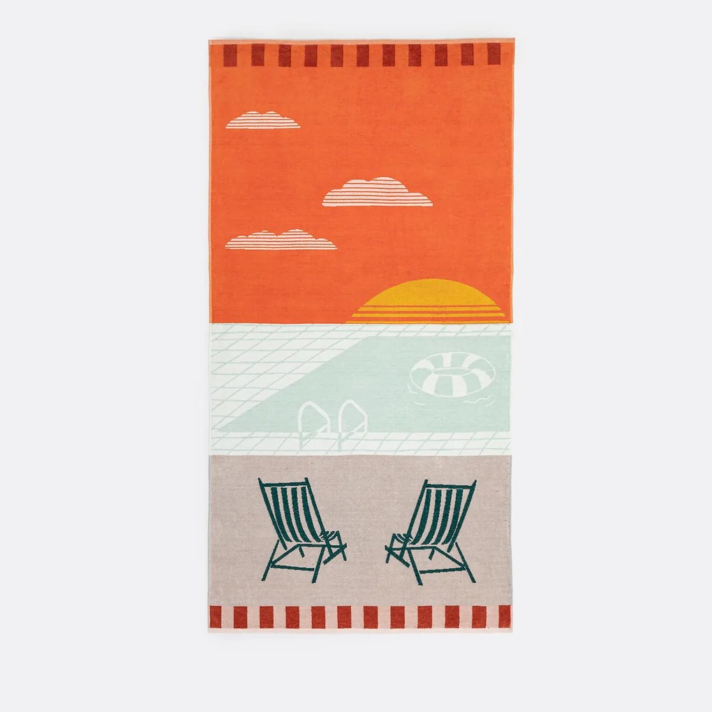 Strandlaken van fluwelen badstof, Sicilia