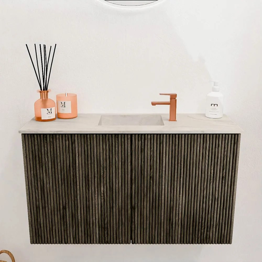 Mondiaz Joya DLux 70cm toiletmeubel shadow met wastafel faye midden 1 kraangat ostra