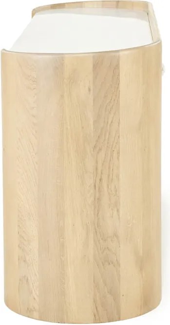 Dressoir Eiken Met Wit Marmer - 165x45x75cm.