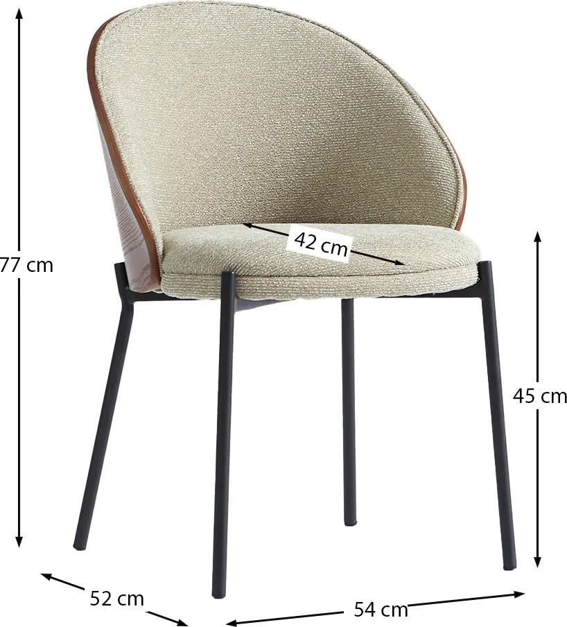 Eetkamerstoel Met Walnoot Rugleuning