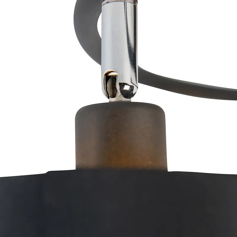 Moderne plafondlamp zwart 3-lichts - Lofty