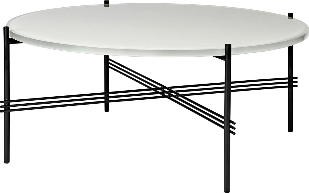 Gubi TS Table Glass salontafel 80cm zwart onderstel oester wit