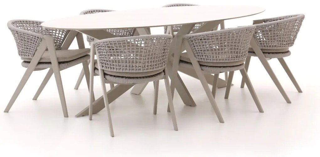 Bellagio Valsecca/Furato ellips 240cm dining tuinset 7-delig