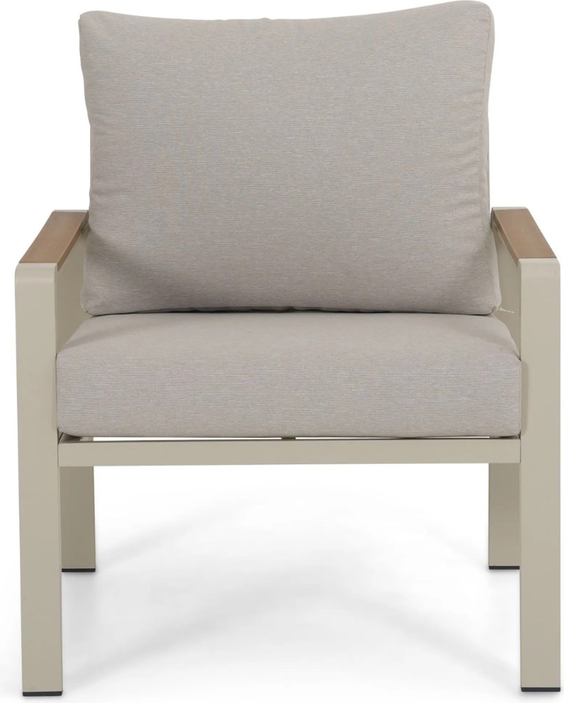 Stoel en Bank Loungeset 4 personen Aluminium Zand/Beige  Domani Furniture Leaf