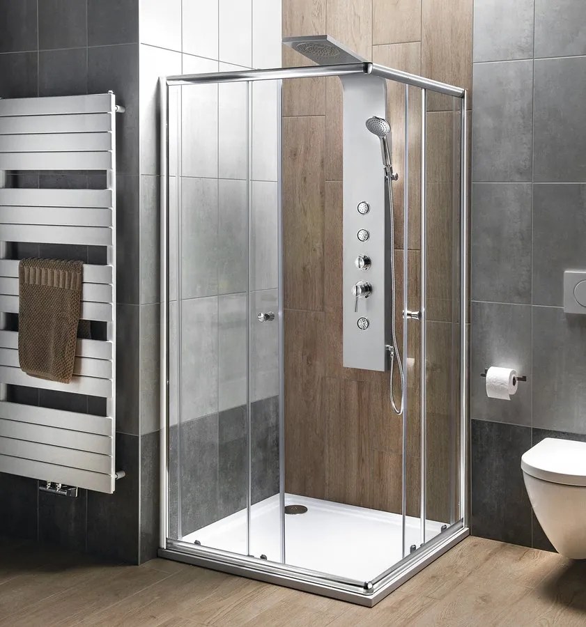 Aqualine Agga vierkante douchecabine 80x80cm chroom