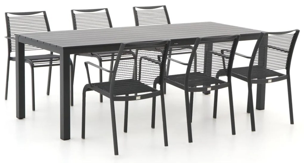 + 10% kassakorting | Diningset Apple Bee | 6 personen aluminium | Tuinset stapelbaar | 7-delig | Kees Smit Tuinmeubelen