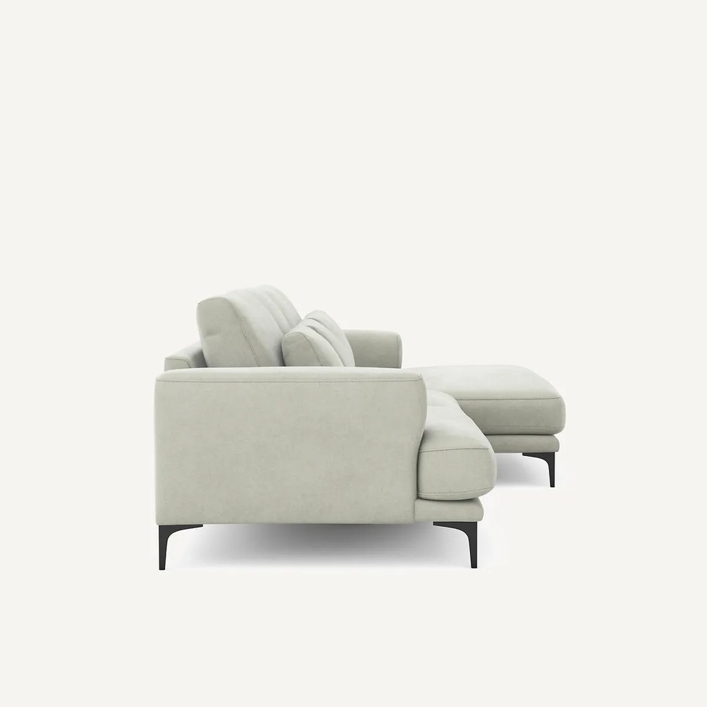 XL longchair met rechterhoek van stonewashed fluweel, MARSILE